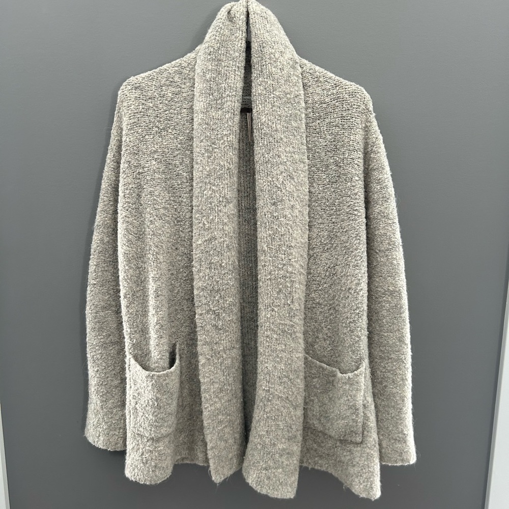 Cozy Gray Open Front Cardigan